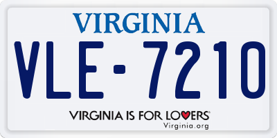 VA license plate VLE7210