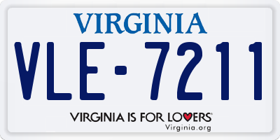 VA license plate VLE7211