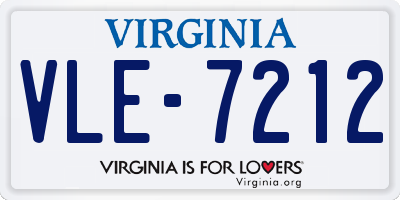VA license plate VLE7212