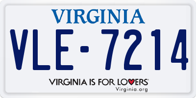 VA license plate VLE7214