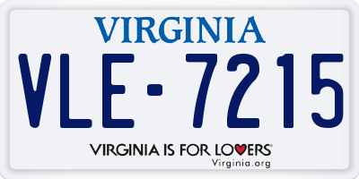 VA license plate VLE7215