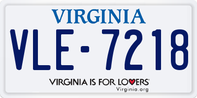 VA license plate VLE7218