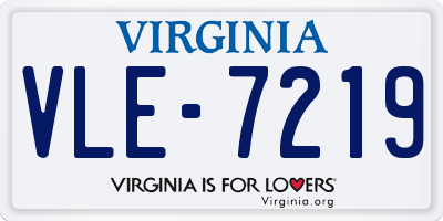 VA license plate VLE7219
