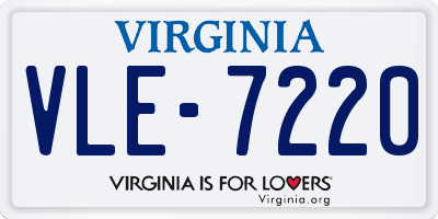 VA license plate VLE7220
