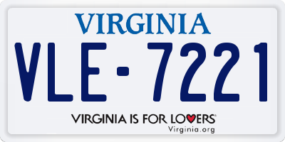 VA license plate VLE7221