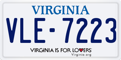 VA license plate VLE7223