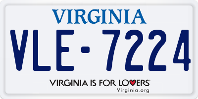 VA license plate VLE7224
