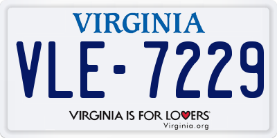 VA license plate VLE7229