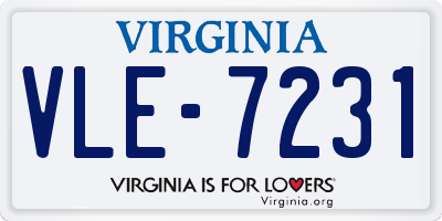 VA license plate VLE7231