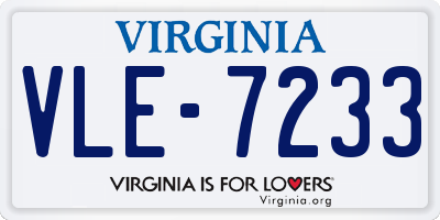 VA license plate VLE7233