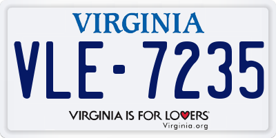 VA license plate VLE7235