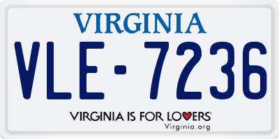 VA license plate VLE7236