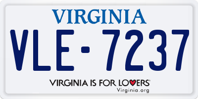 VA license plate VLE7237