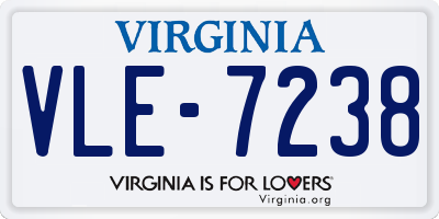 VA license plate VLE7238