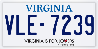 VA license plate VLE7239