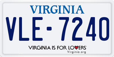 VA license plate VLE7240