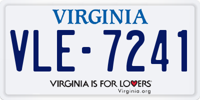 VA license plate VLE7241