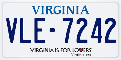 VA license plate VLE7242