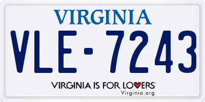 VA license plate VLE7243