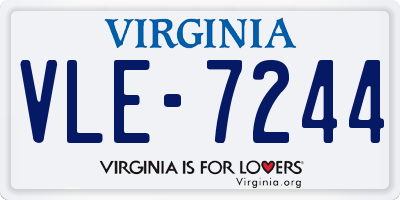 VA license plate VLE7244