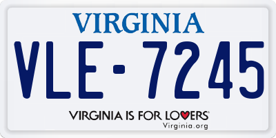 VA license plate VLE7245