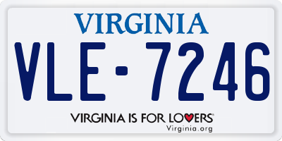 VA license plate VLE7246