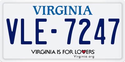 VA license plate VLE7247