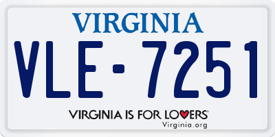 VA license plate VLE7251