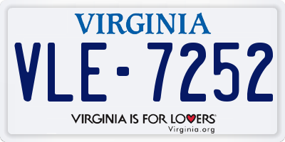 VA license plate VLE7252