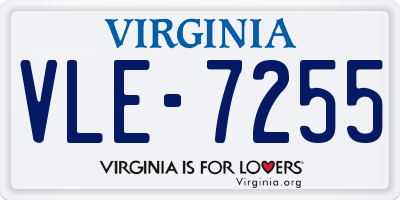 VA license plate VLE7255