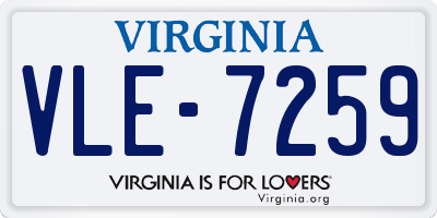 VA license plate VLE7259