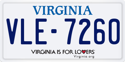 VA license plate VLE7260