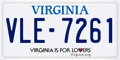 VA license plate VLE7261