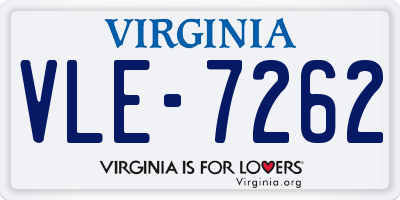VA license plate VLE7262