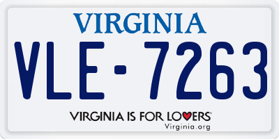 VA license plate VLE7263