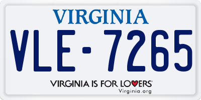 VA license plate VLE7265
