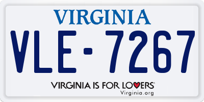 VA license plate VLE7267
