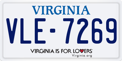 VA license plate VLE7269