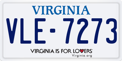 VA license plate VLE7273