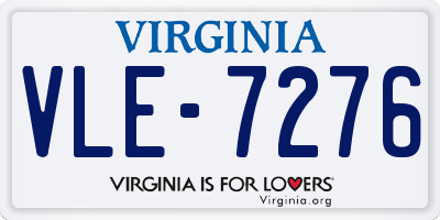 VA license plate VLE7276