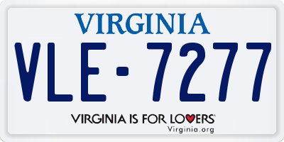 VA license plate VLE7277