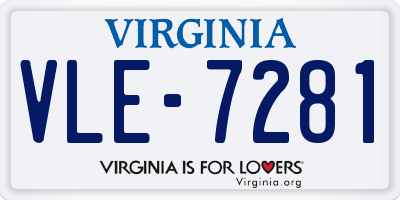 VA license plate VLE7281