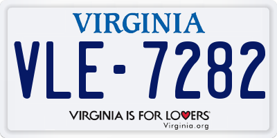 VA license plate VLE7282