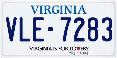 VA license plate VLE7283