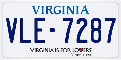 VA license plate VLE7287