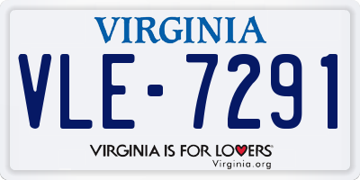 VA license plate VLE7291