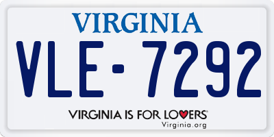 VA license plate VLE7292