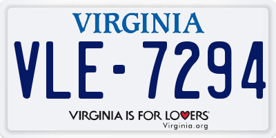 VA license plate VLE7294