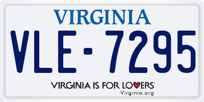 VA license plate VLE7295