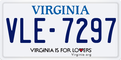 VA license plate VLE7297